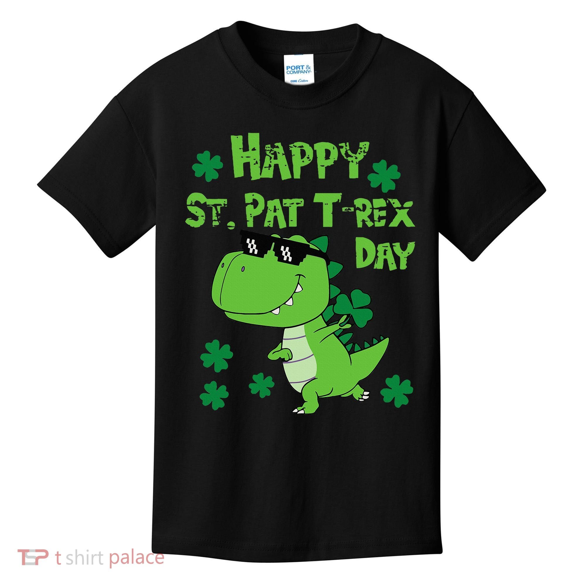 Happy St Pat Rex Dinosaur Saint Patrick'S Day Kids T-Shirt