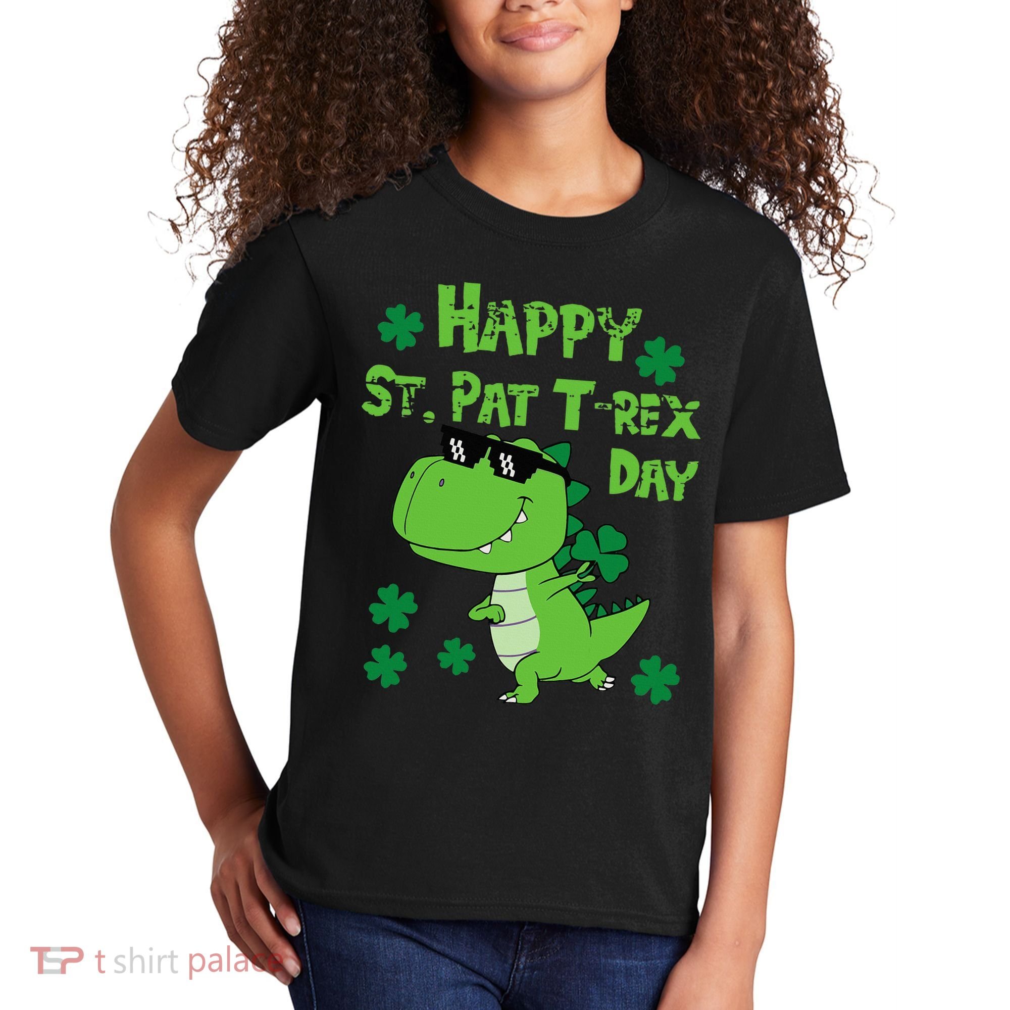 Happy St Pat Rex Dinosaur Saint Patrick'S Day Kids T-Shirt