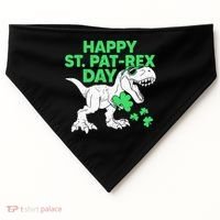 Happy St Pat Rex Day St Patricks Dinosaur USA-Made Doggie Bandana thumb 0