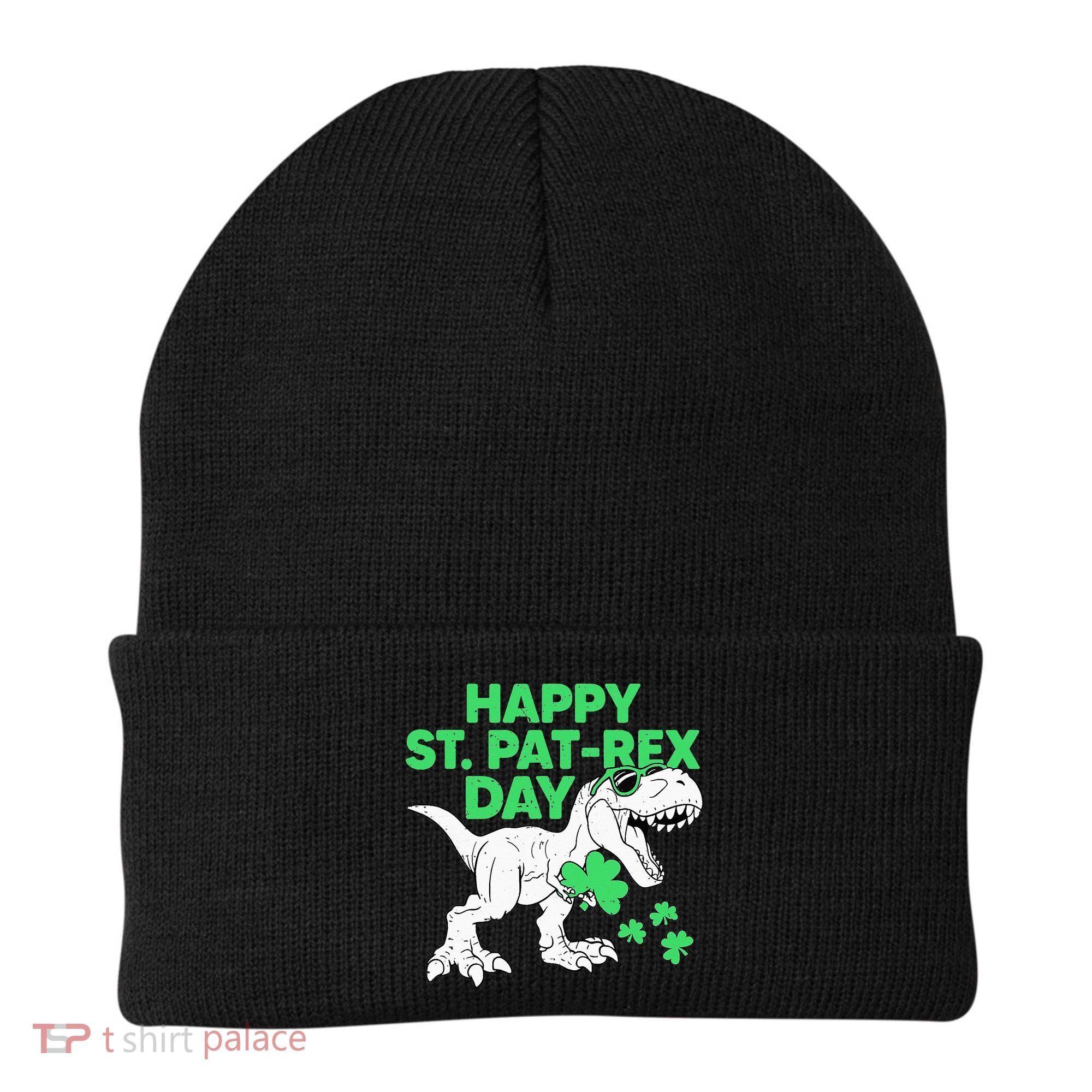 Happy St Pat Rex Day St Patricks Dinosaur Beanie