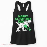 Happy St Pat Rex Day St Patricks Dinosaur Women's Tank Top thumb 0