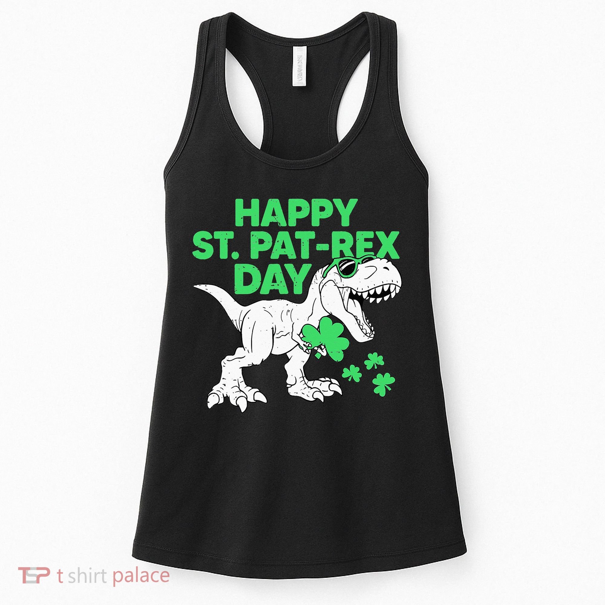 Happy St Pat Rex Day St Patricks Dinosaur Women's Tank Top