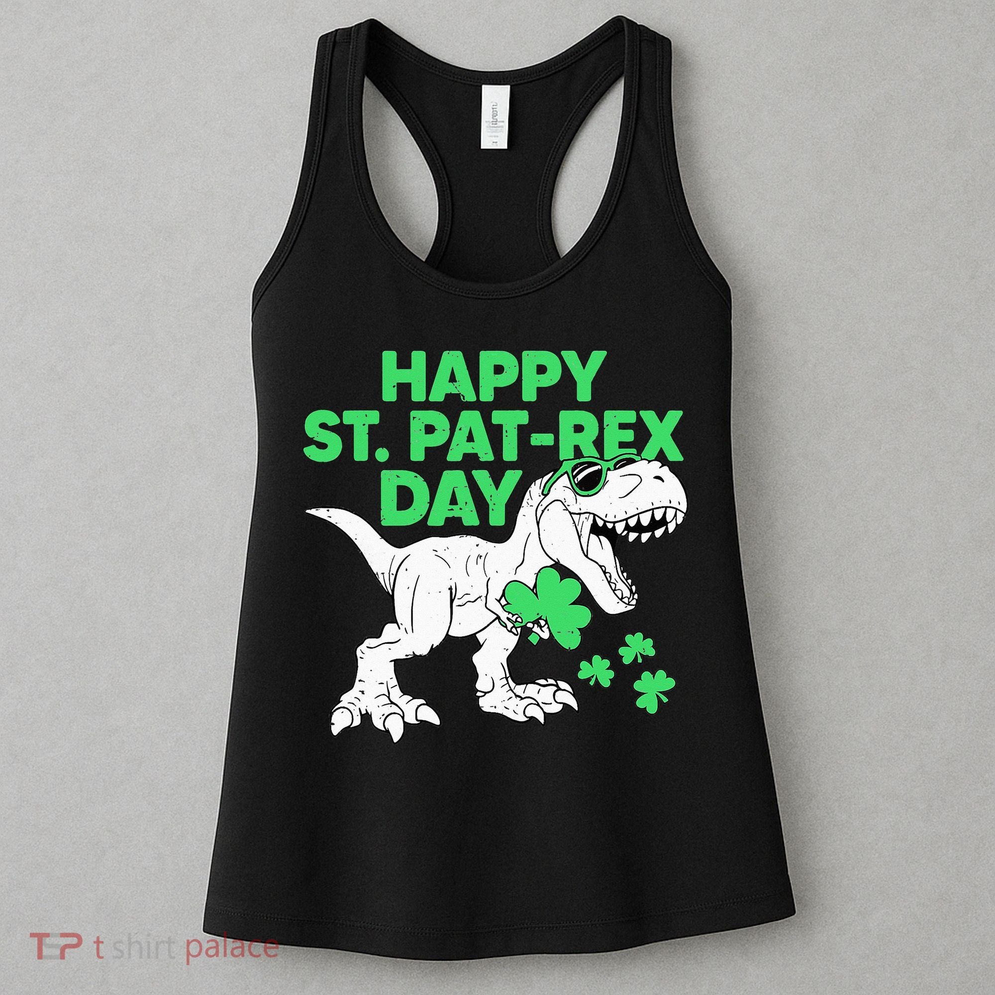 Happy St Pat Rex Day St Patricks Dinosaur Women's Tank Top