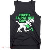 Happy St Pat Rex Day St Patricks Dinosaur Tank Top thumb 0