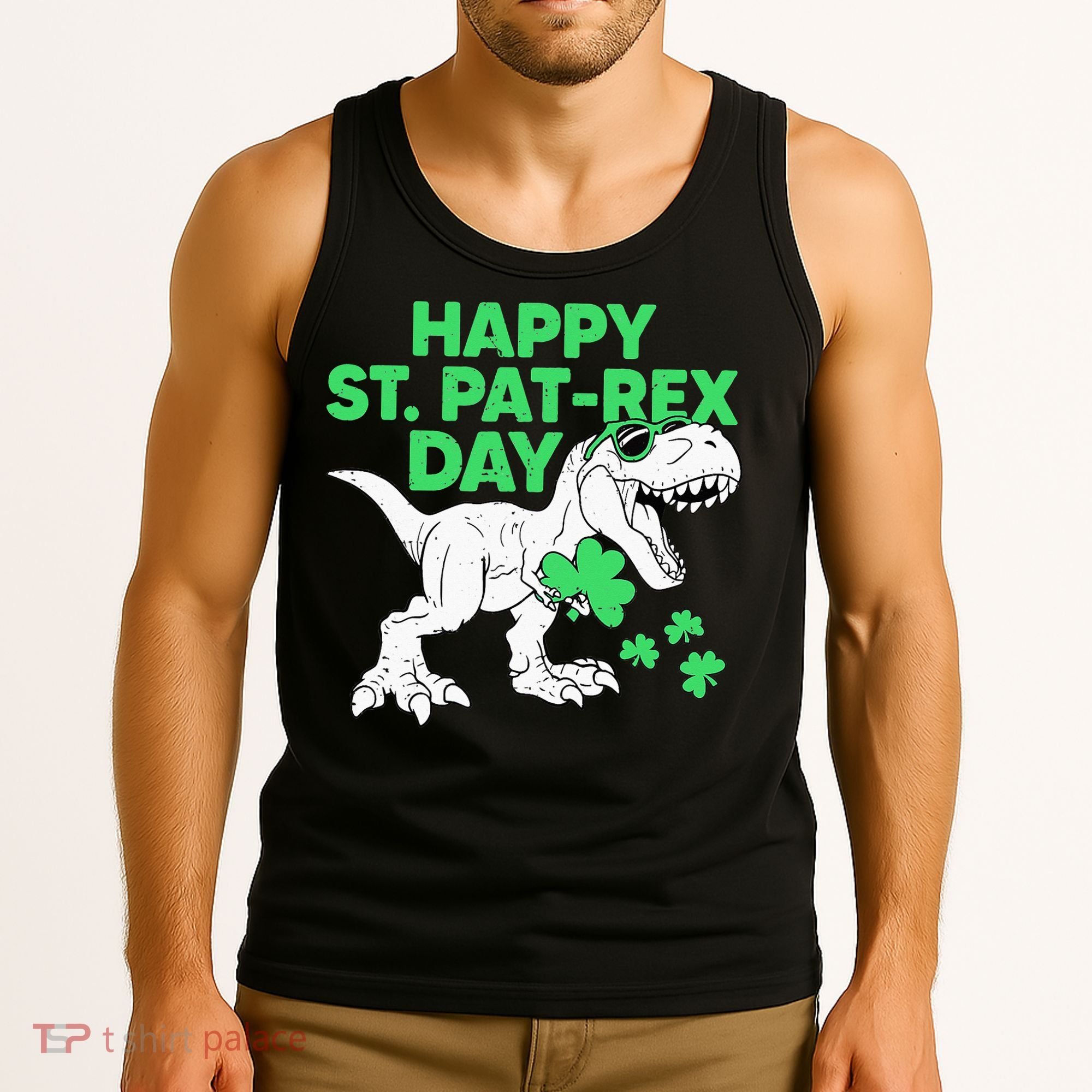 Happy St Pat Rex Day St Patricks Dinosaur Tank Top
