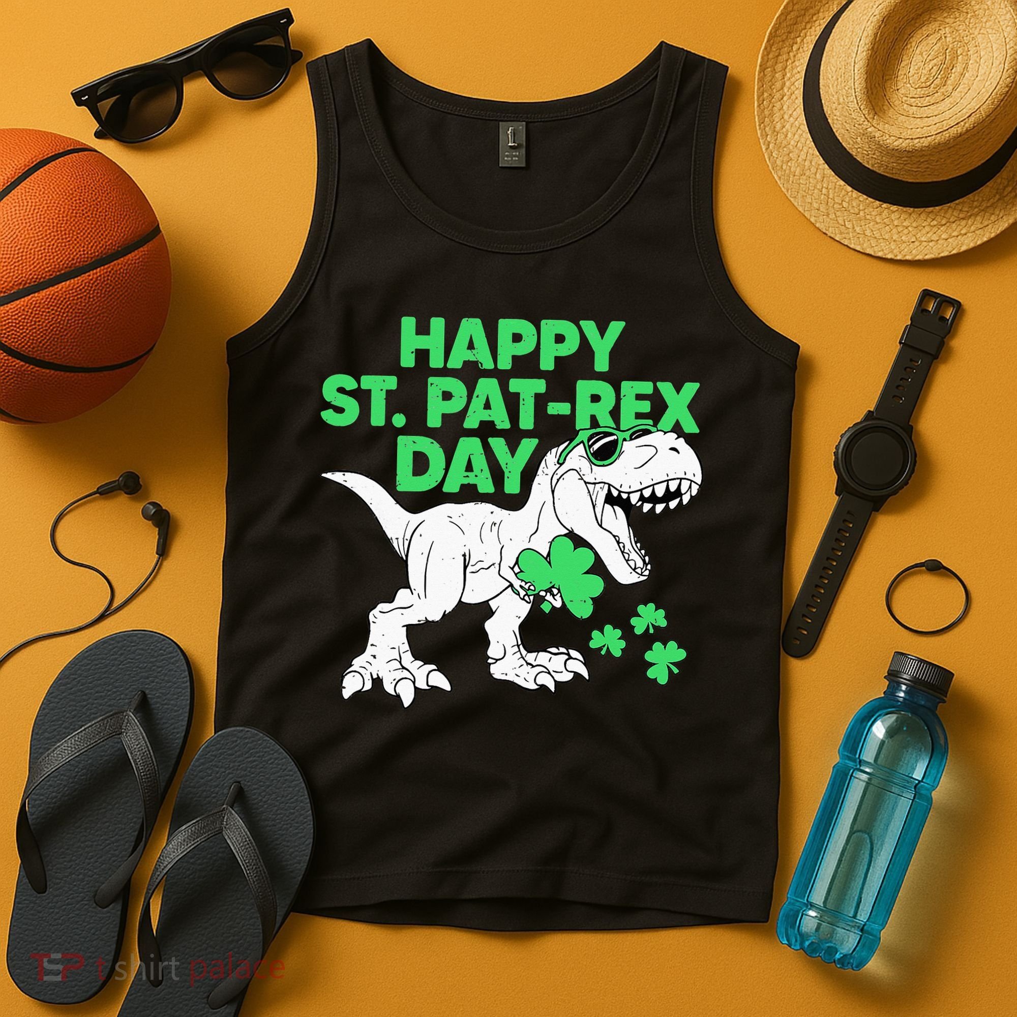 Happy St Pat Rex Day St Patricks Dinosaur Tank Top