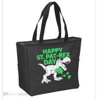 Happy St Pat Rex Day St Patricks Dinosaur Tote Bag thumb 2