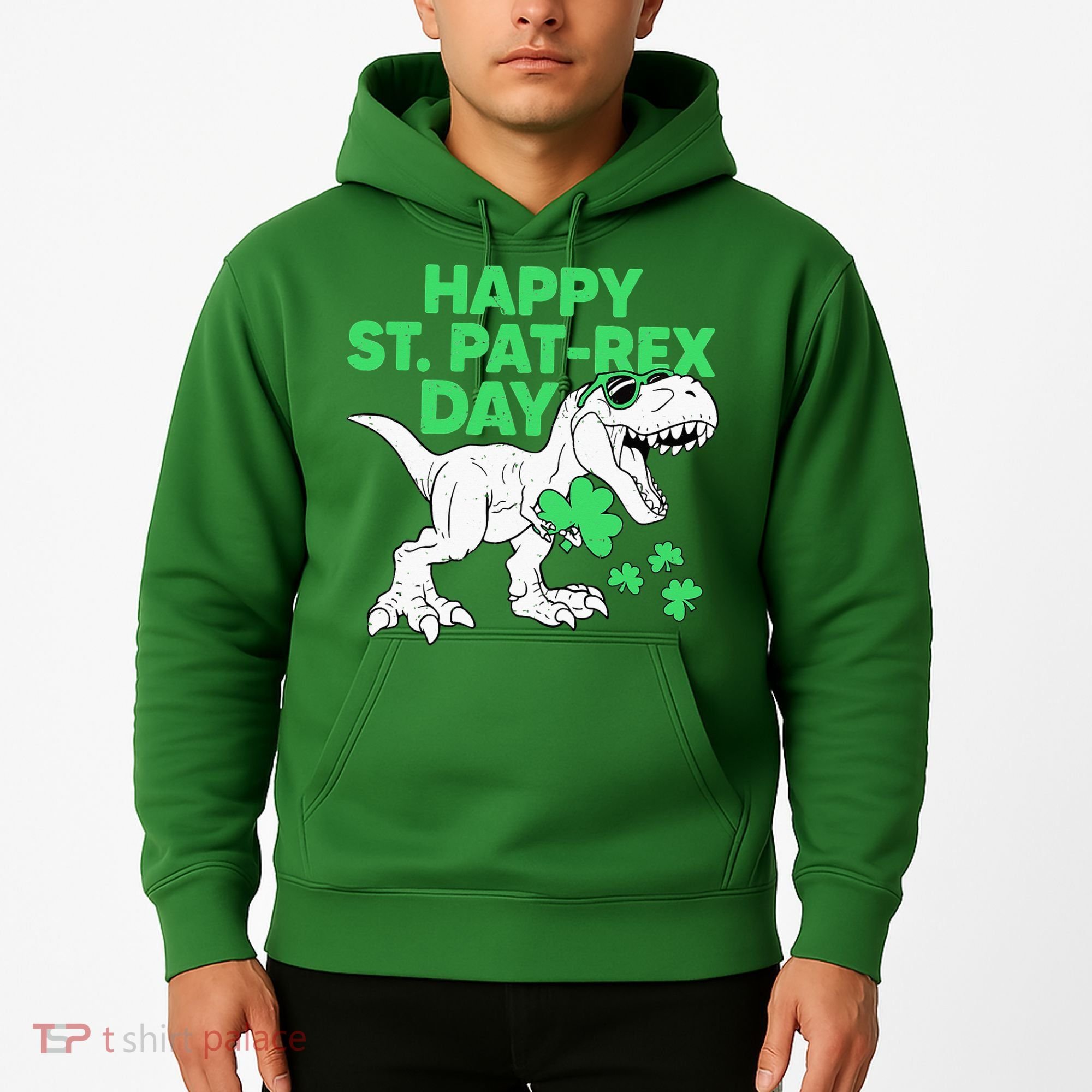 Happy St Pat Rex Day St Patricks Dinosaur Hoodie