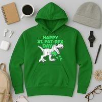 Happy St Pat Rex Day St Patricks Dinosaur Hoodie thumb 3