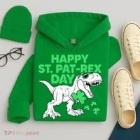 Happy St Pat Rex Day St Patricks Dinosaur Hoodie thumb 4