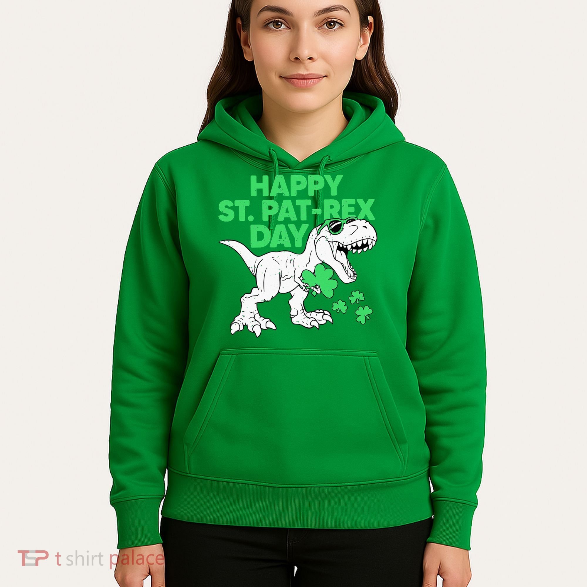 Happy St Pat Rex Day St Patricks Dinosaur Hoodie