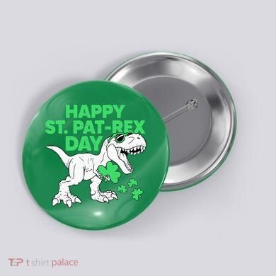 Happy St Pat Rex Day St Patricks Dinosaur Button