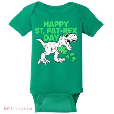 Happy St Pat Rex Day St Patricks Dinosaur Baby Bodysuit