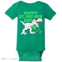 Happy St Pat Rex Day St Patricks Dinosaur Baby Bodysuit thumb 0