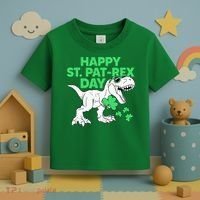 Happy St Pat Rex Day St Patricks Dinosaur Toddler T-Shirt thumb 3