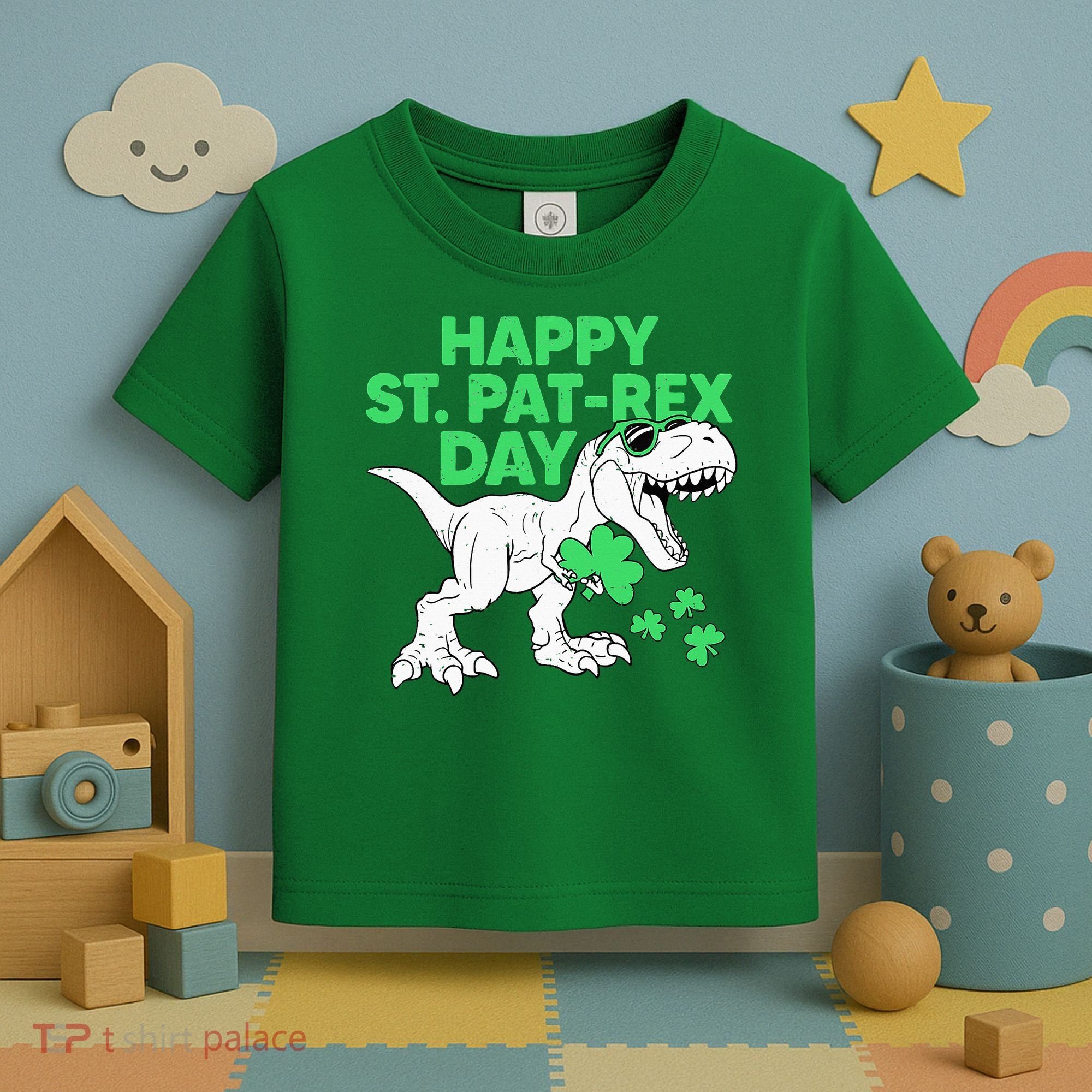 Happy St Pat Rex Day St Patricks Dinosaur Toddler T-Shirt