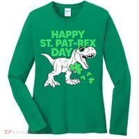 Happy St Pat Rex Day St Patricks Dinosaur Women's Long Sleeve Shirt thumb 0