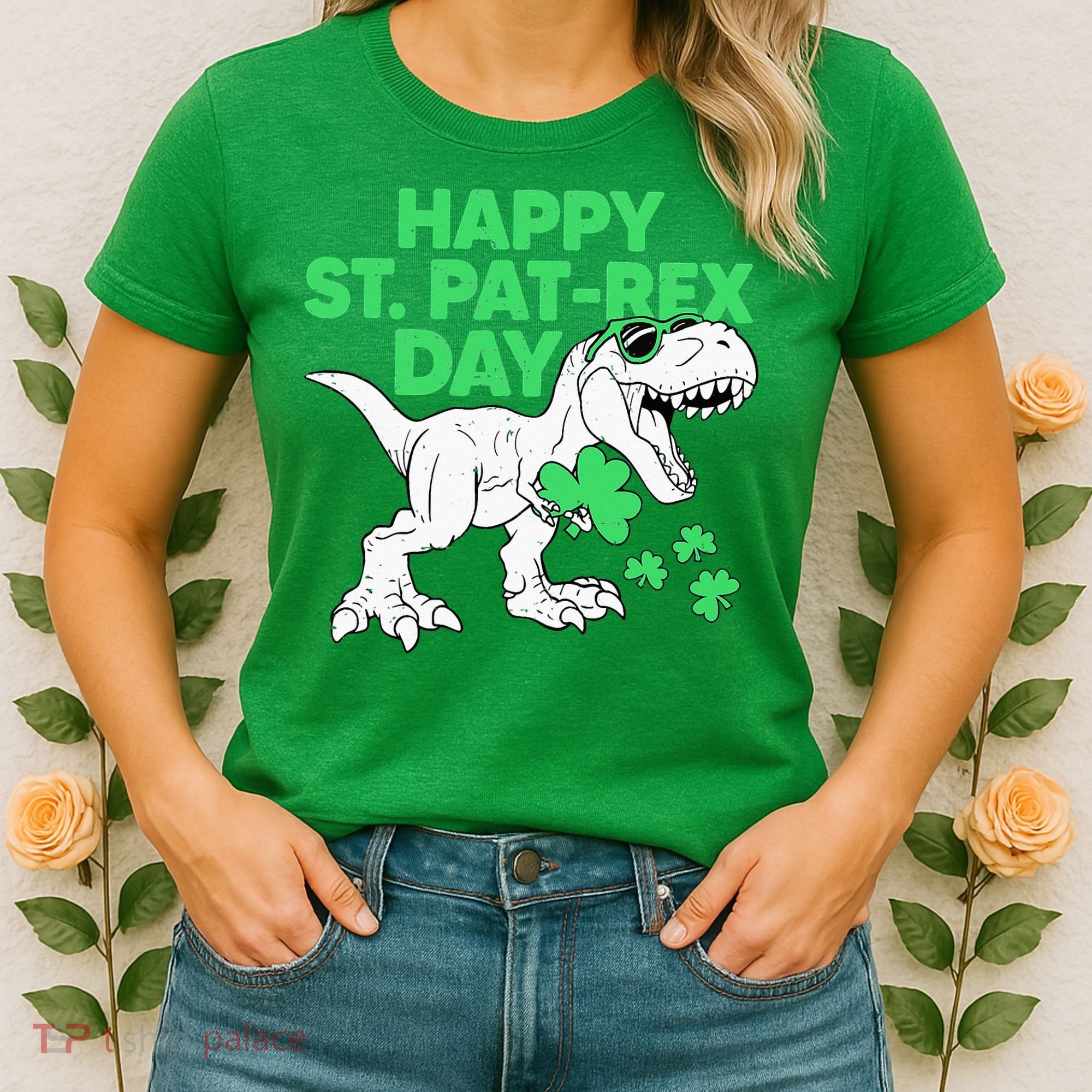 Happy St Pat Rex Day St Patricks Dinosaur Women's T-Shirt