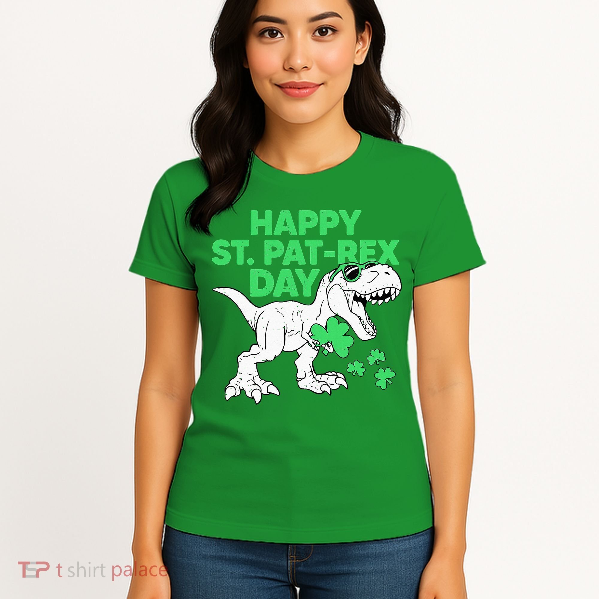 Happy St Pat Rex Day St Patricks Dinosaur Women's T-Shirt
