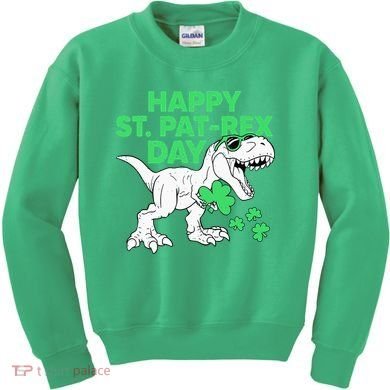 Happy St Pat Rex Day St Patricks Dinosaur Kids Sweatshirt