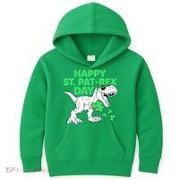 Happy St Pat Rex Day St Patricks Dinosaur Kids Hoodie thumb 0