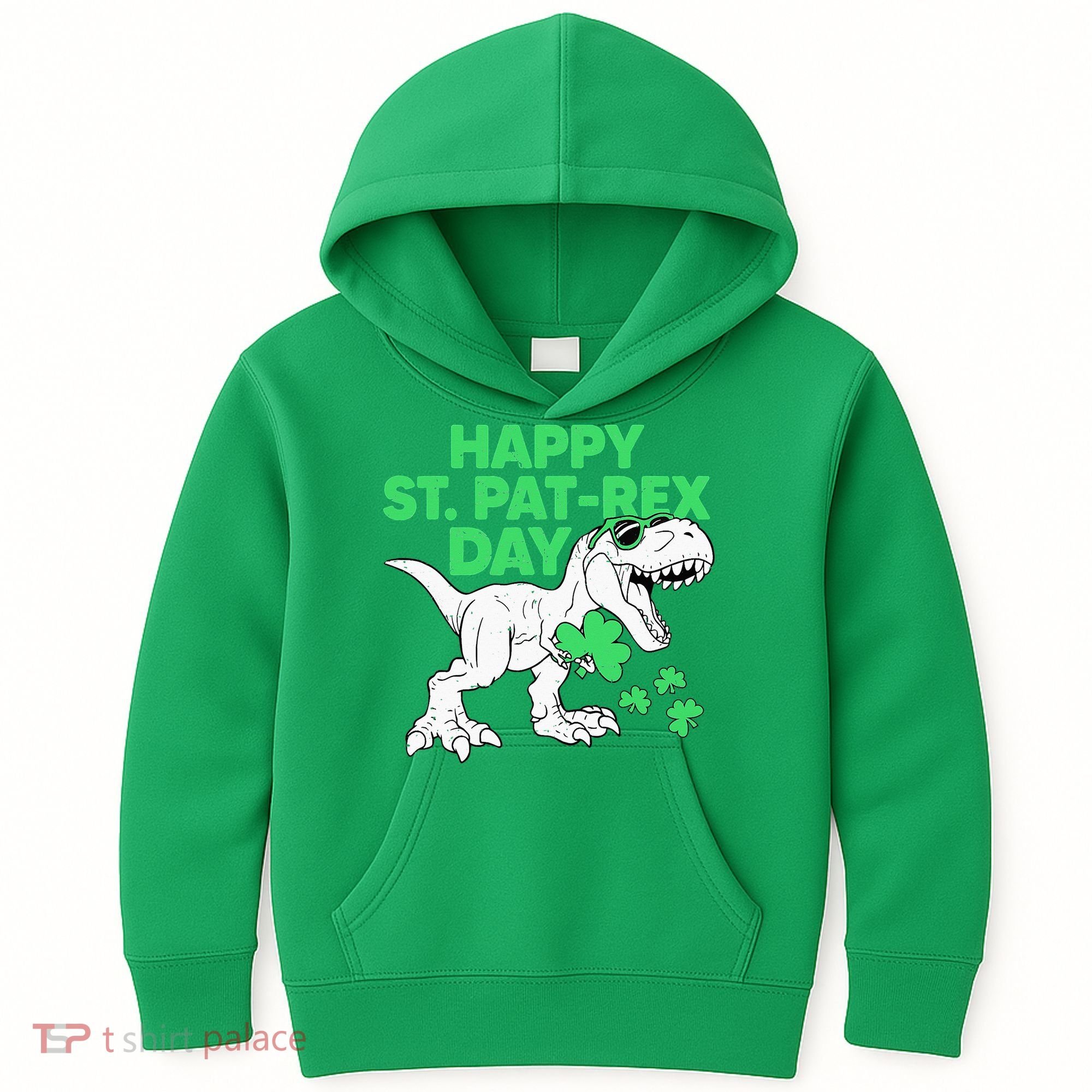 Happy St Pat Rex Day St Patricks Dinosaur Kids Hoodie