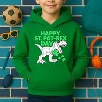 Happy St Pat Rex Day St Patricks Dinosaur Kids Hoodie thumb 2