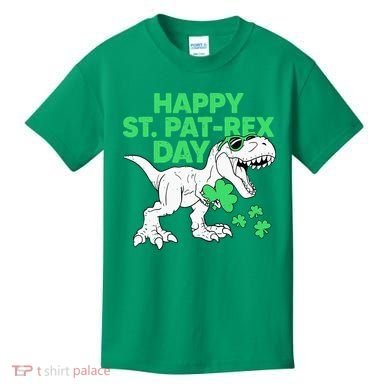 Happy St Pat Rex Day St Patricks Dinosaur Kids T-Shirt