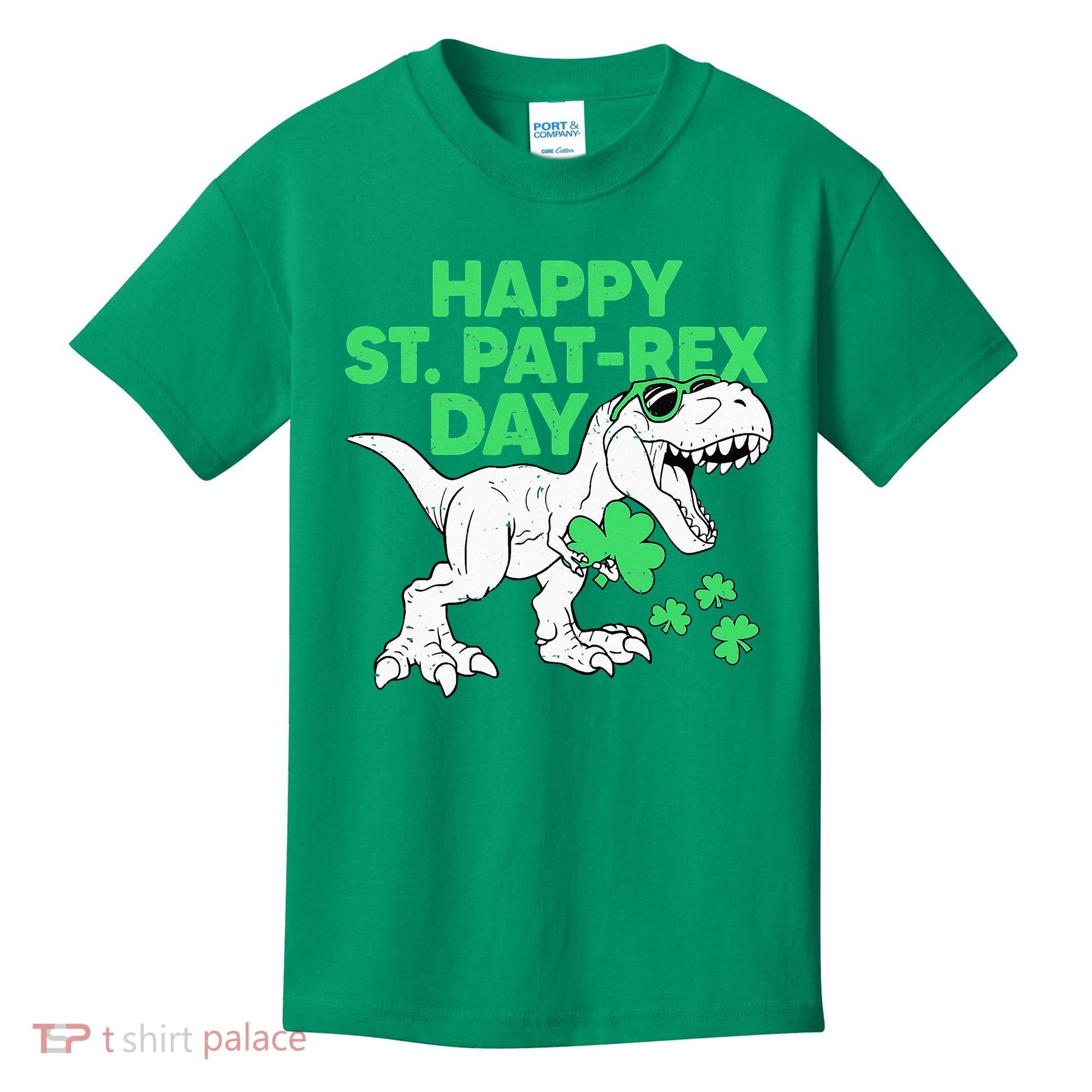 Happy St Pat Rex Day St Patricks Dinosaur Kids T-Shirt