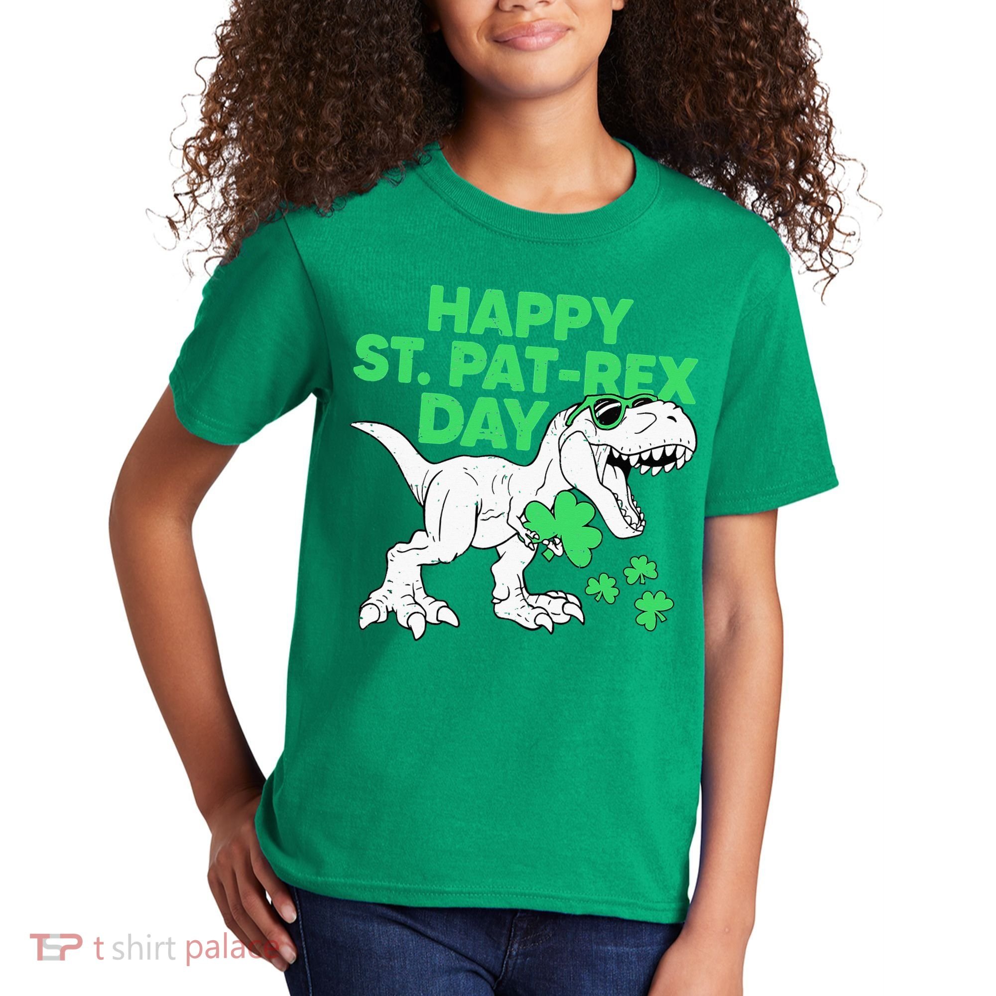 Happy St Pat Rex Day St Patricks Dinosaur Kids T-Shirt