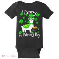 Happy St Patrick's Day Irish Shamrock Leprechaun Baby Bodysuit thumb 0