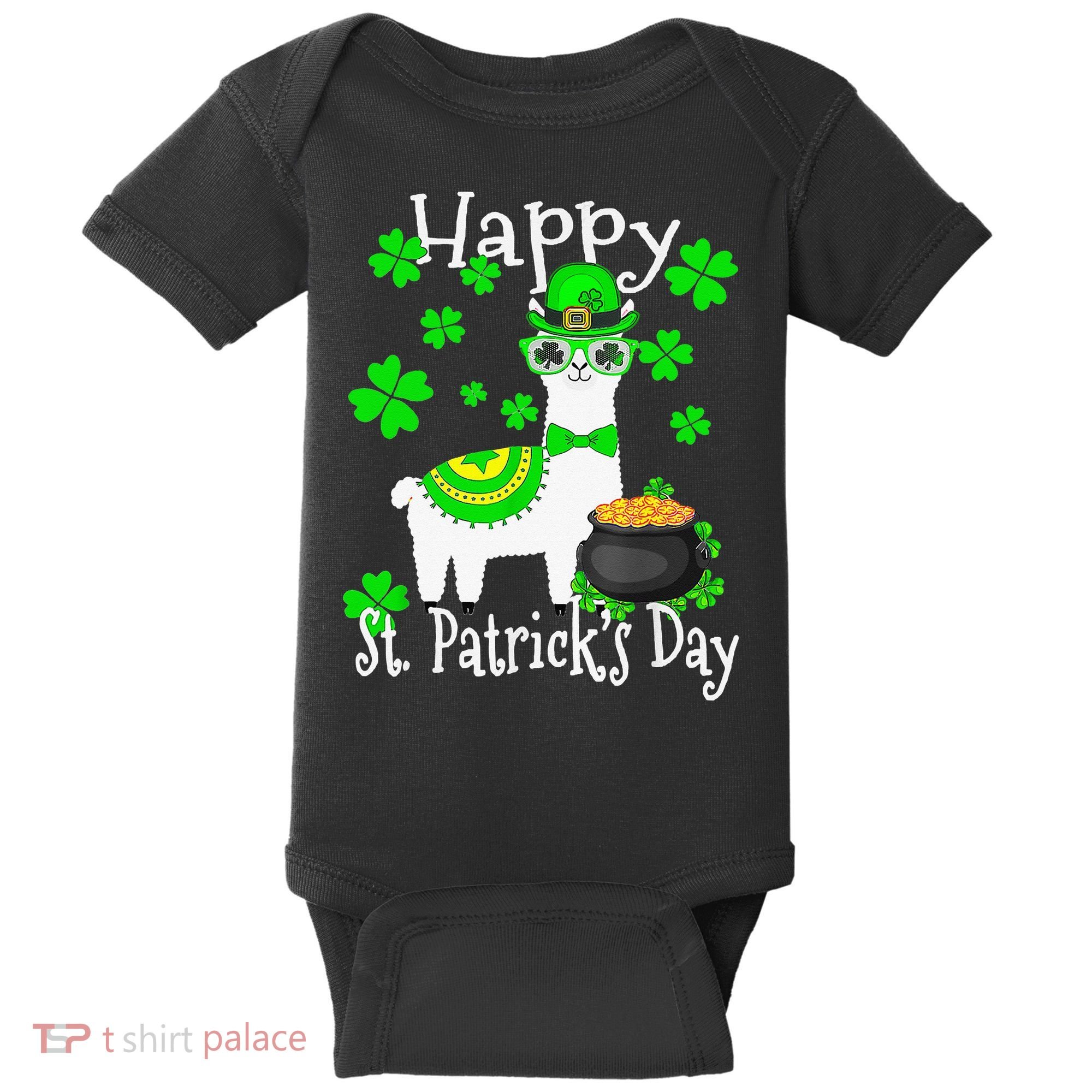 Happy St Patrick's Day Irish Shamrock Leprechaun Baby Bodysuit