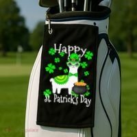 Happy St Patrick's Day Irish Shamrock Leprechaun Golf Towel thumb 2