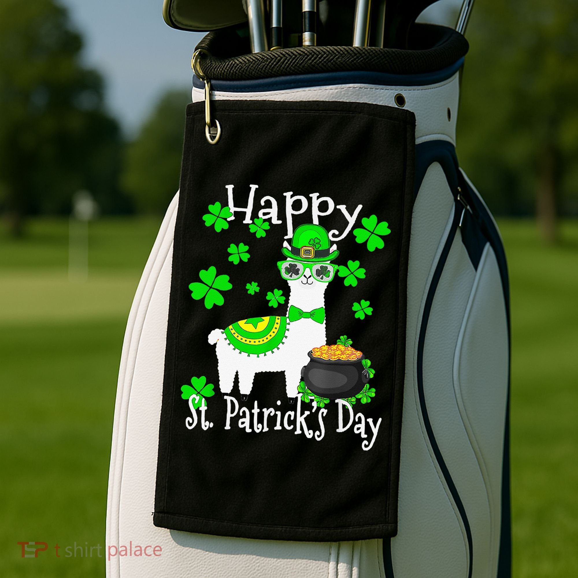 Happy St Patrick's Day Irish Shamrock Leprechaun Golf Towel
