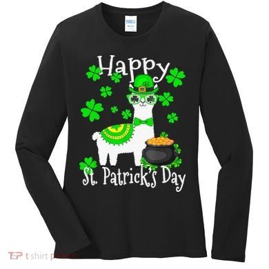 Happy St Patrick's Day Irish Shamrock Leprechaun Women's Long Sleeve Shirt