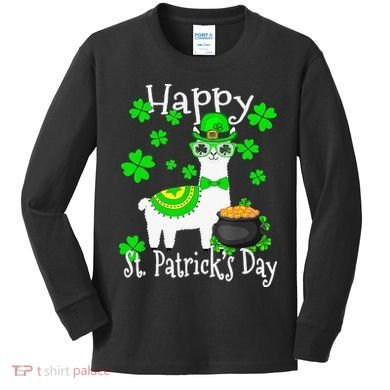 Happy St Patrick's Day Irish Shamrock Leprechaun Kids Long Sleeve Shirt