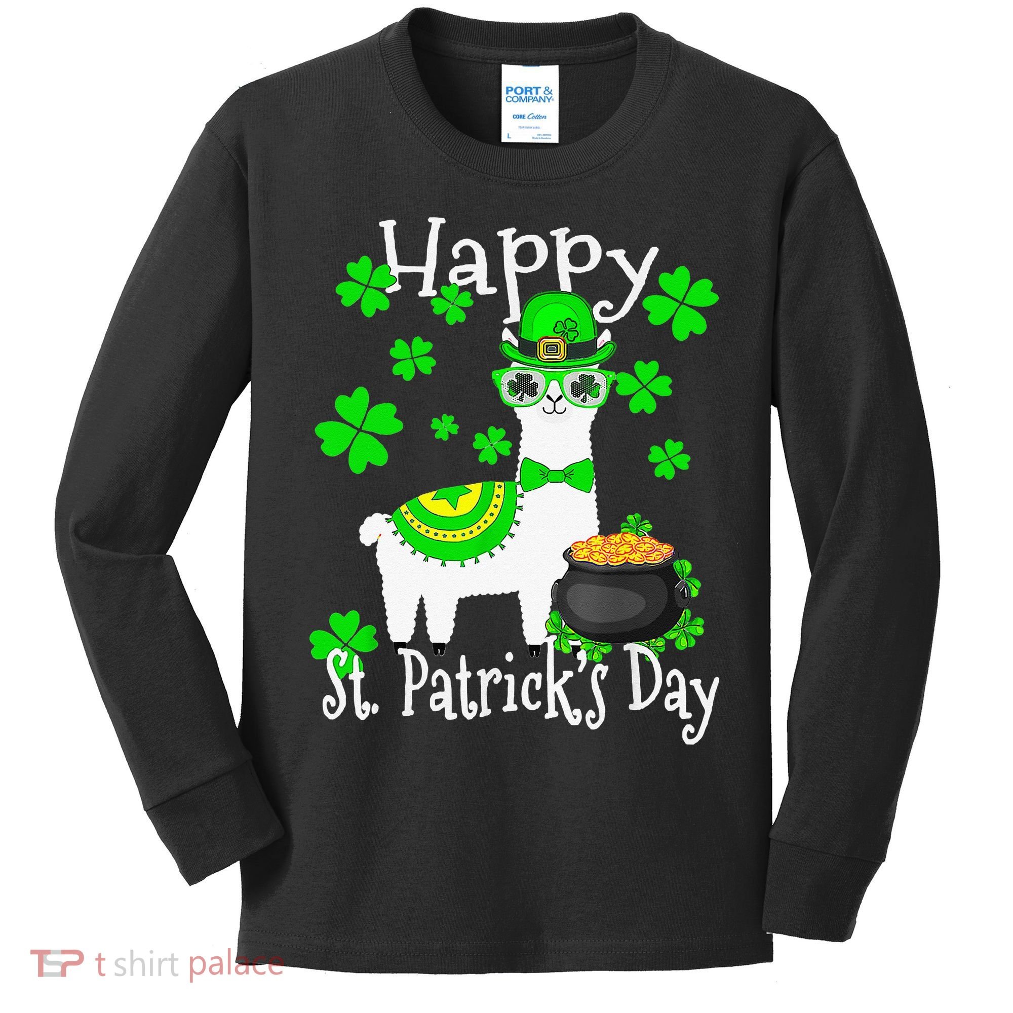 Happy St Patrick's Day Irish Shamrock Leprechaun Kids Long Sleeve Shirt
