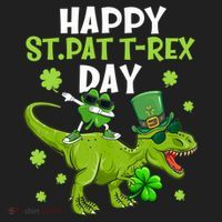 Happy St Pat T Rex Day Dino Shamrock St Patricks Day Gift Women's Sweatshirt thumb 2