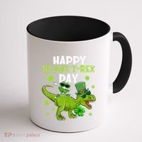 Happy St Pat T Rex Day Dino Shamrock St Patricks Day Gift Coffee Mug thumb 1