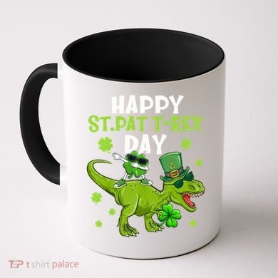 Happy St Pat T Rex Day Dino Shamrock St Patricks Day Gift Coffee Mug