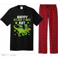 Happy St Pat T Rex Day Dino Shamrock St Patricks Day Gift Pajama Set thumb 0