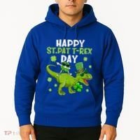 Happy St Pat T Rex Day Dino Shamrock St Patricks Day Gift Hoodie thumb 2