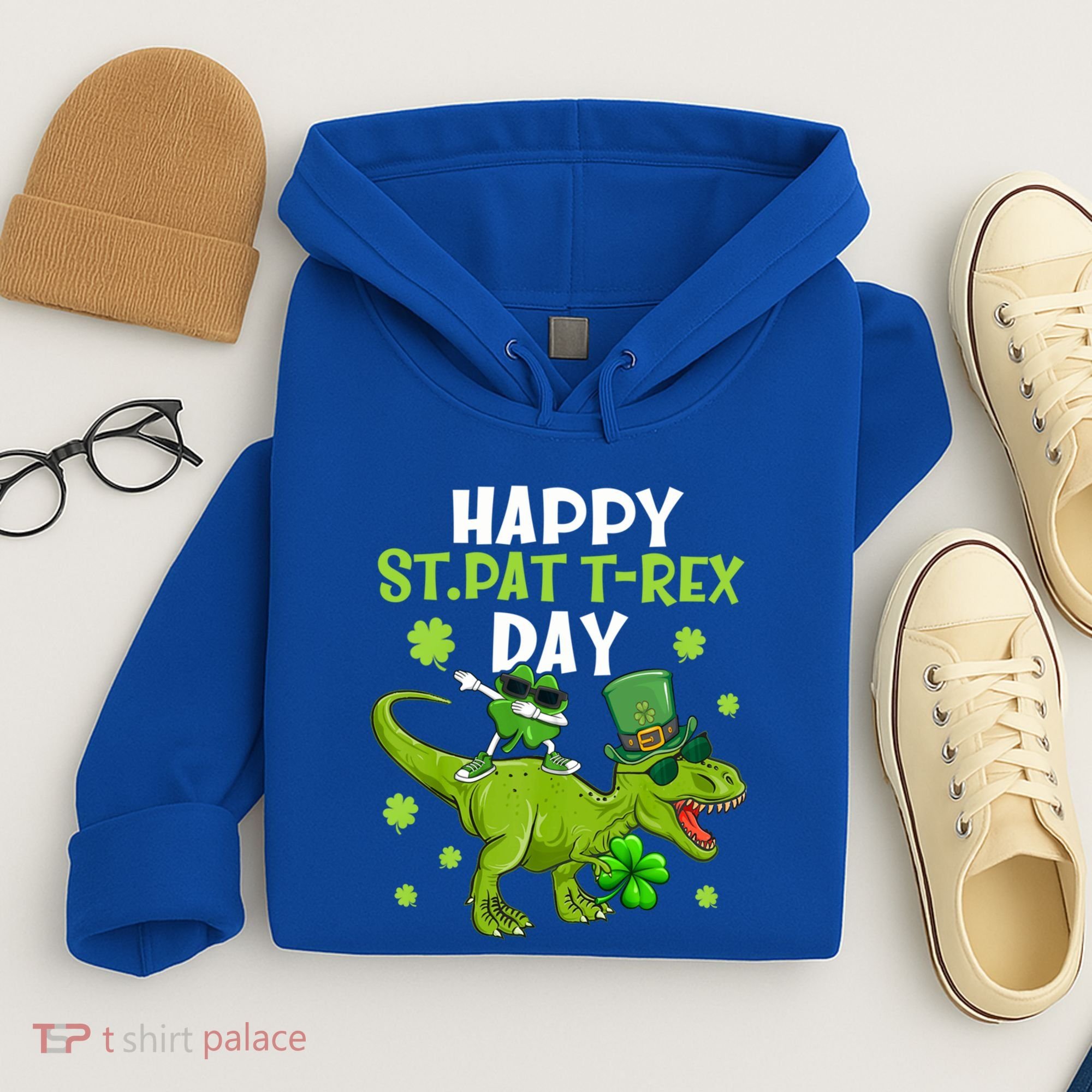 Happy St Pat T Rex Day Dino Shamrock St Patricks Day Gift Hoodie