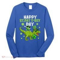 Happy St Pat T Rex Day Dino Shamrock St Patricks Day Gift Long Sleeve Shirt thumb 0