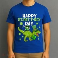 Happy St Pat T Rex Day Dino Shamrock St Patricks Day Gift T-Shirt thumb 3