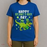 Happy St Pat T Rex Day Dino Shamrock St Patricks Day Gift T-Shirt thumb 4