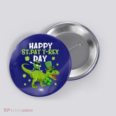 Happy St Pat T Rex Day Dino Shamrock St Patricks Day Gift Button