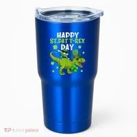 Happy St Pat T Rex Day Dino Shamrock St Patricks Day Gift Tumbler thumb 0