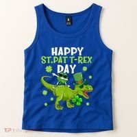 Happy St Pat T Rex Day Dino Shamrock St Patricks Day Gift Tank Top thumb 2