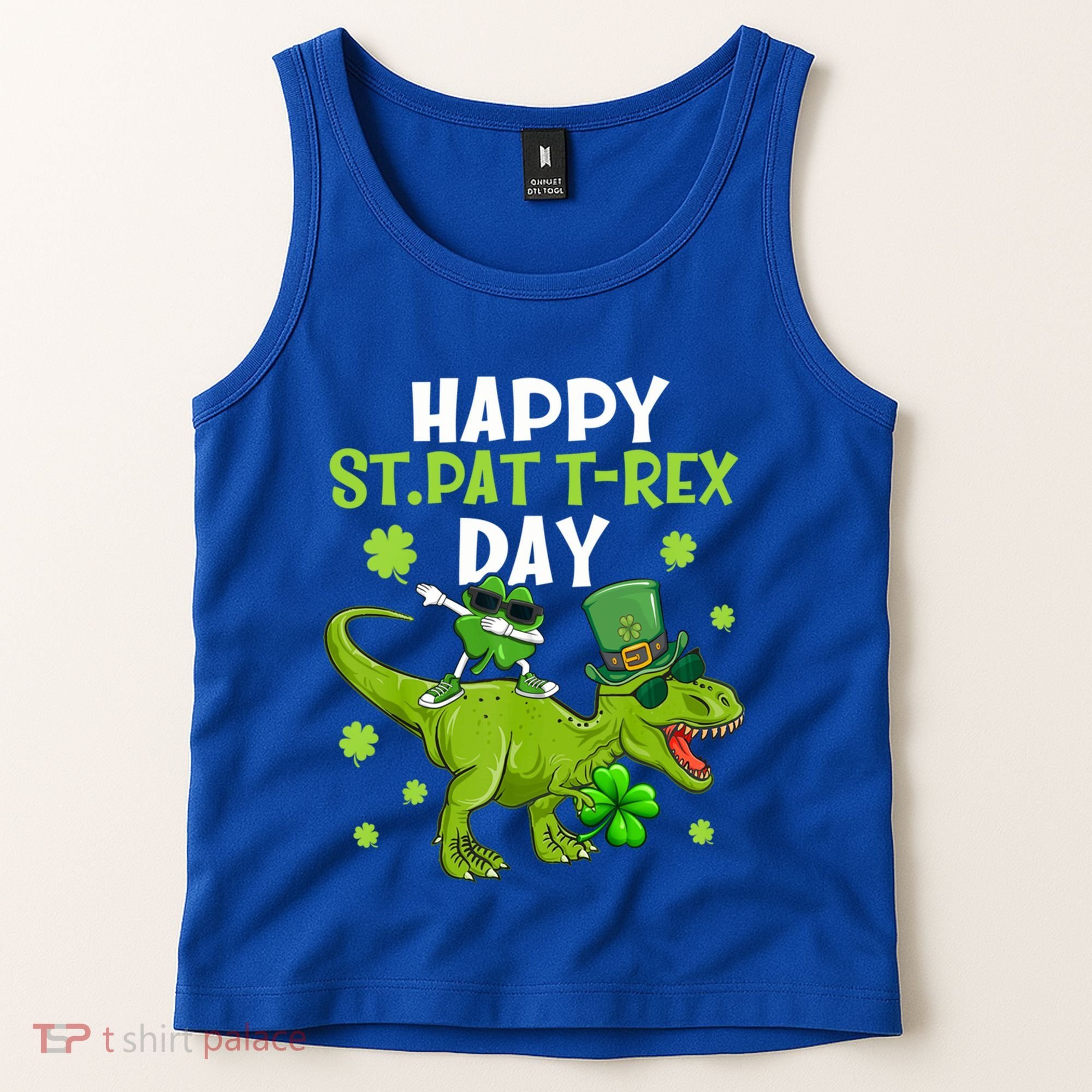 Happy St Pat T Rex Day Dino Shamrock St Patricks Day Gift Tank Top